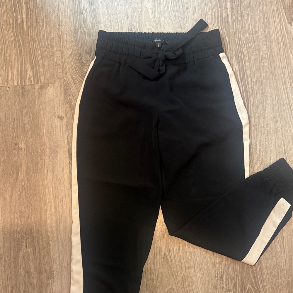 Black Joggers with White Stripes